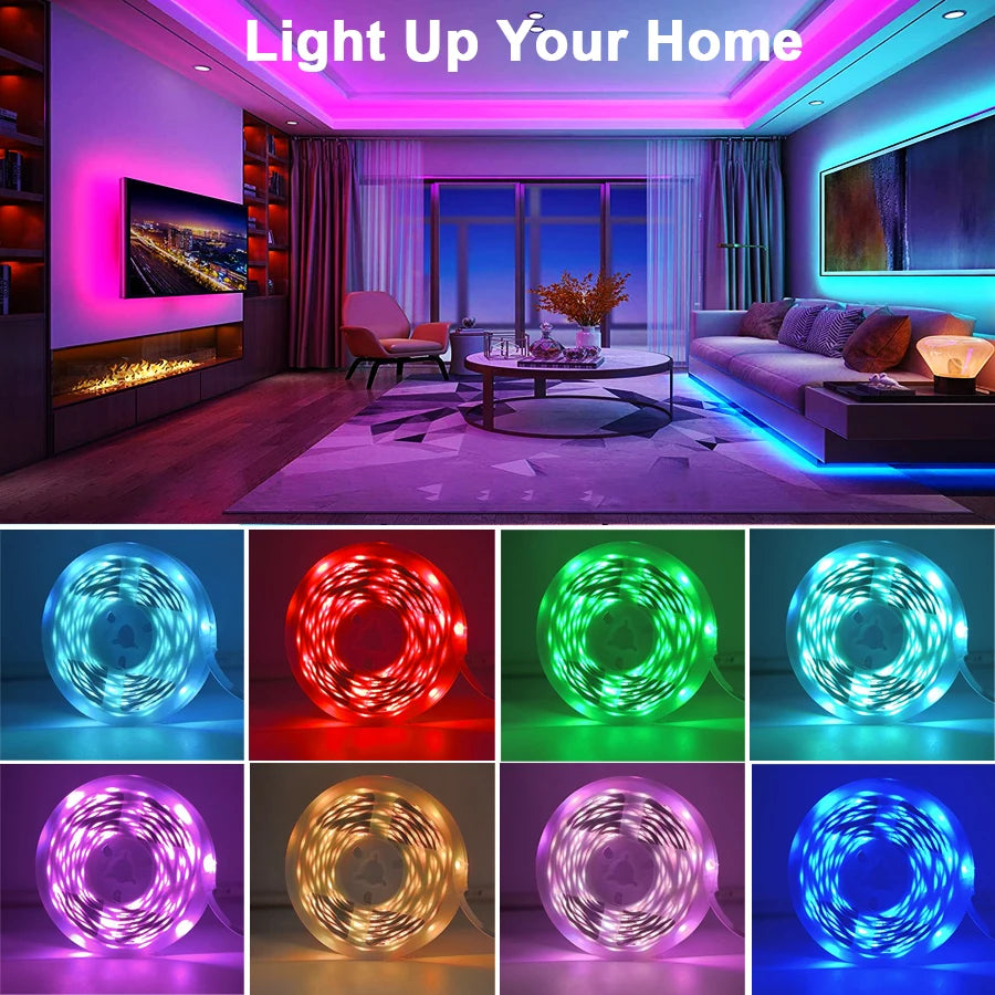 Music Sync RGB LED Strip Lights – App Control & Remote, Color Changing for Bedroom, Party, TV Backlight