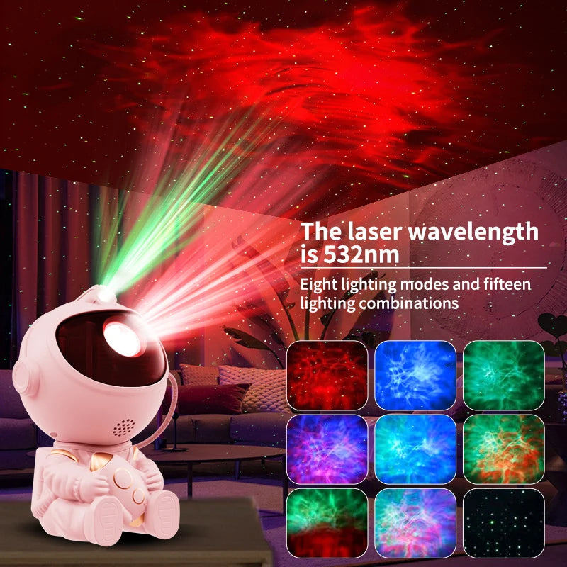 Galaxy Star Projector – Astronaut LED Night Light with Remote, Bluetooth Speaker for Bedroom, Gaming & Party