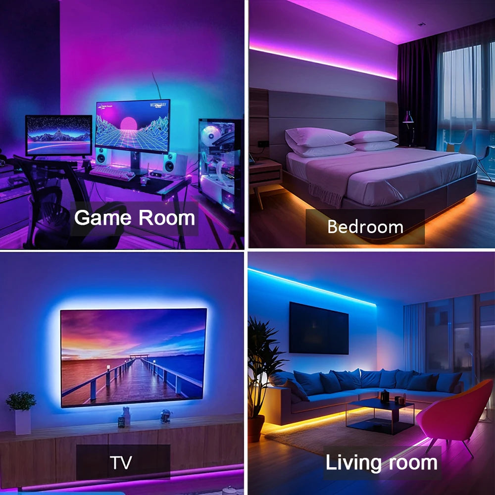 Music Sync RGB LED Strip Lights – App Control & Remote, Color Changing for Bedroom, Party, TV Backlight