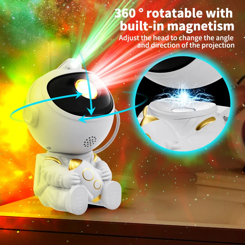 Galaxy Star Projector – Astronaut LED Night Light with Remote, Bluetooth Speaker for Bedroom, Gaming & Party