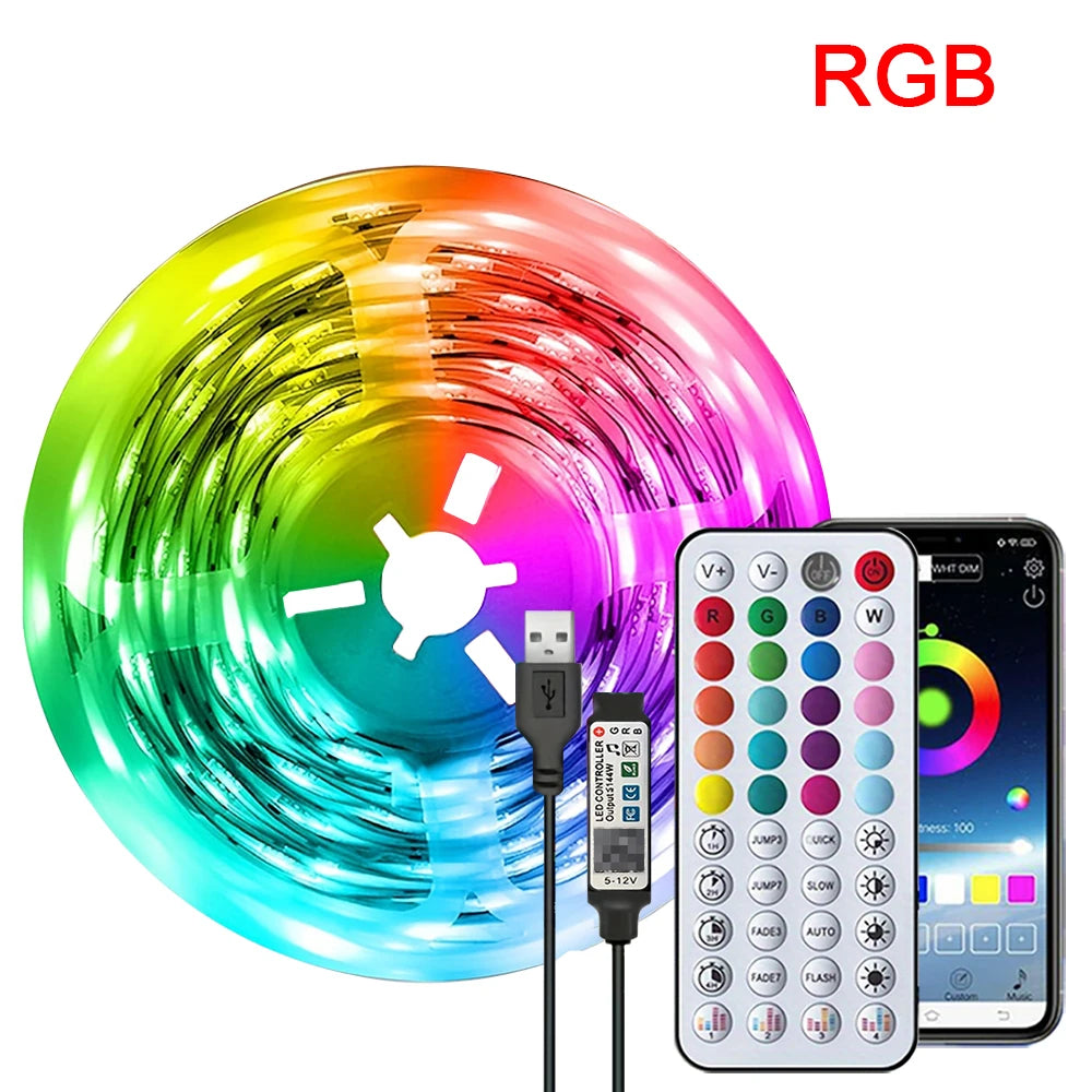 Music Sync RGB LED Strip Lights – App Control & Remote, Color Changing for Bedroom, Party, TV Backlight