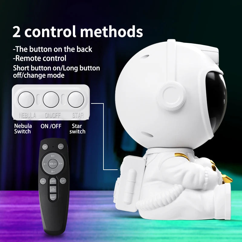 Galaxy Star Projector – Astronaut LED Night Light with Remote, Bluetooth Speaker for Bedroom, Gaming & Party